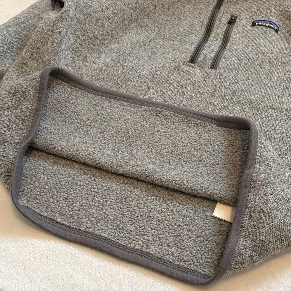 EUC Patagonia Men’s Gray Better Sweater 1/4 Zip Fleece Pullover In Stonewash - Picture 13 of 13